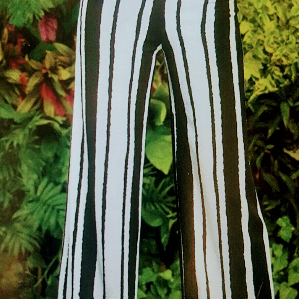 Black and White Striped Palazo Brand Andrea Size L